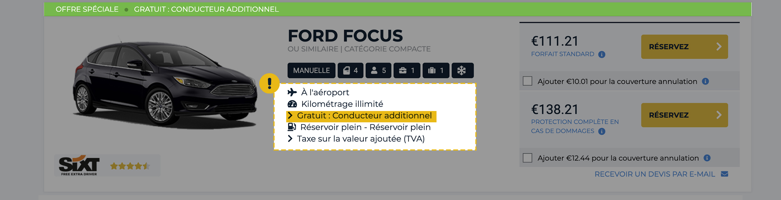 Bons plans - Conducteur supplémentaire gratuit