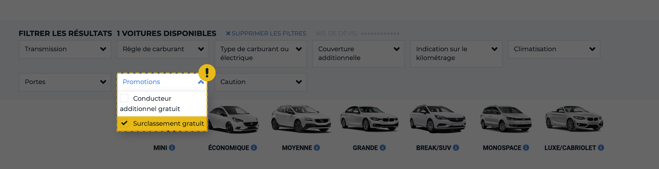 Surclassements gratuits