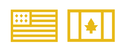 Drapeaux des USA et du Canada